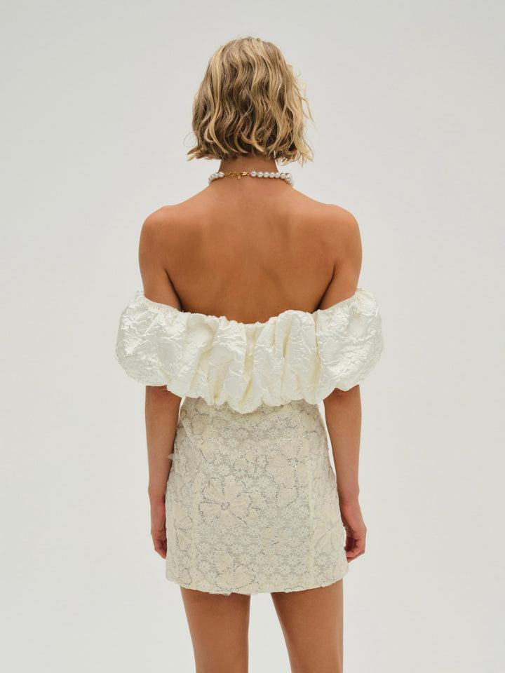 Snowflake Daisy Mini Dress — Ivory Product Image