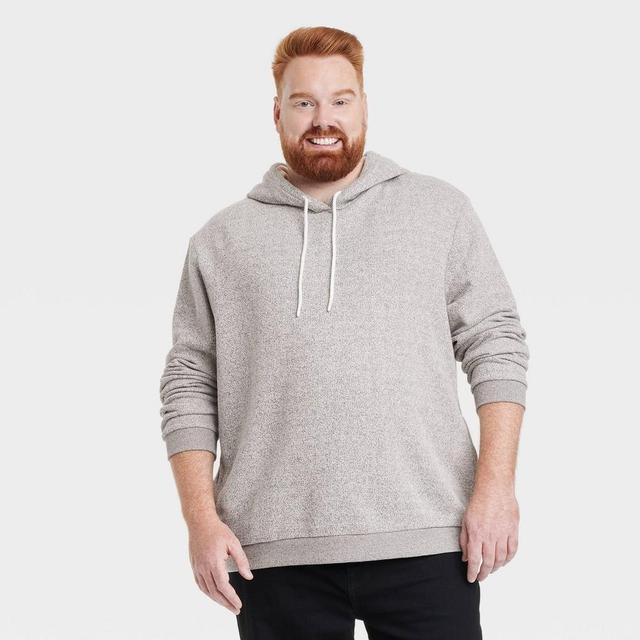 Mens Big & Tall Textured Fleece Hooded Sweatshirt - Goodfellow & Co Ivory 4XL Product Image