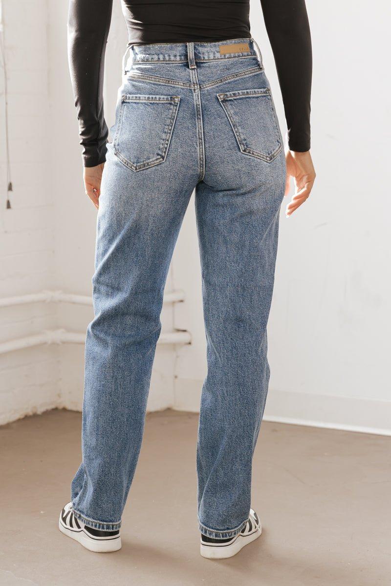 Medium Wash Super High Rise Dad Jeans - FINAL SALE Product Image