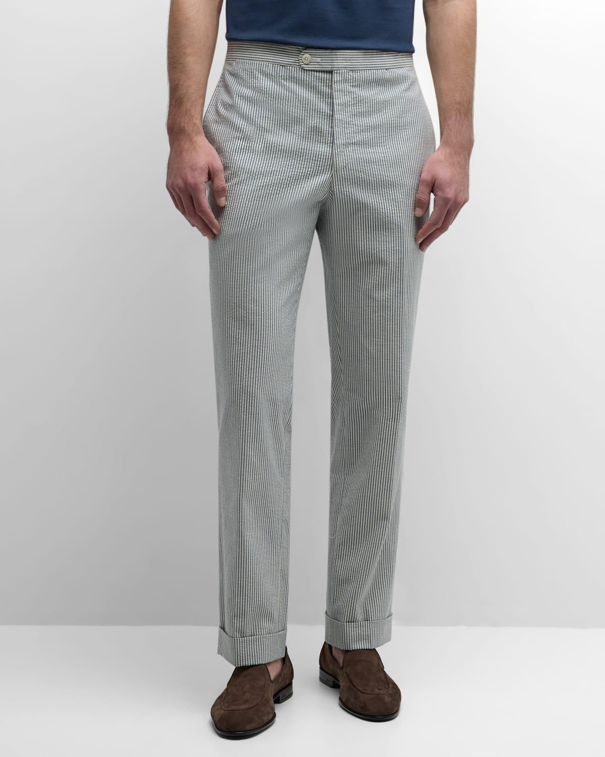 Mens Side-Tab Striped Sport Trousers Product Image