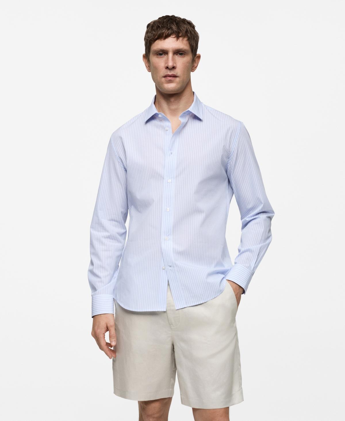 Mango Mens Striped Cotton Shirt Product Image