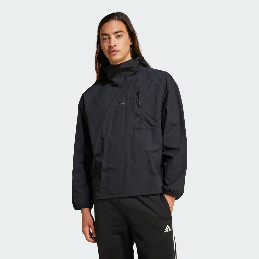 adidas City Escape Woven Hoodie Black XL Mens Product Image