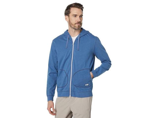 johnnie-O Sampson Indigo Dyed Zip Hoodie (Laguna ) Men's Clothing Product Image