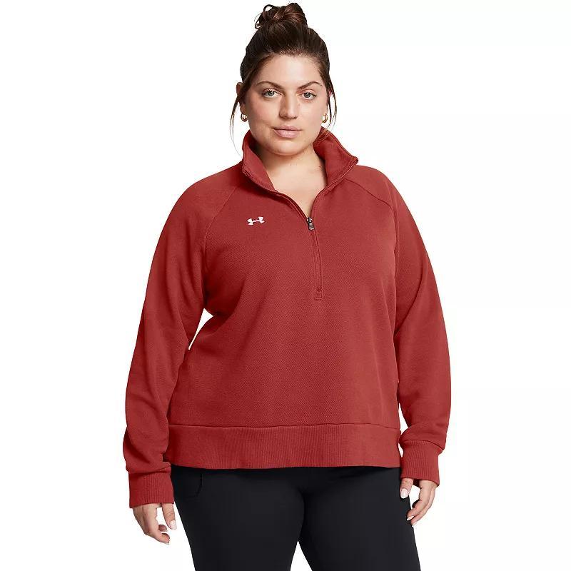 Plus Size Under Armour Rival Fleece Textured Half-Zip Top, Womens Product Image