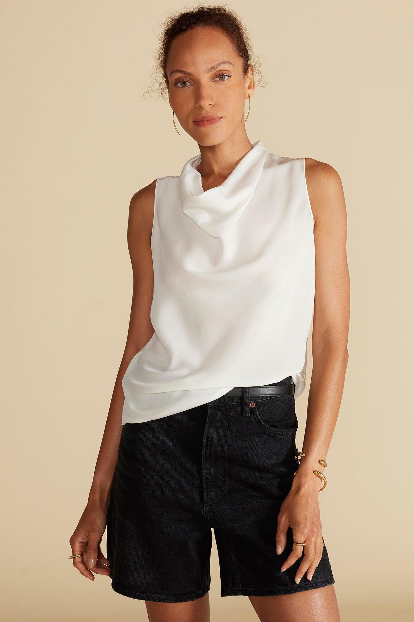 Ann Draped Tank - Ivory Product Image