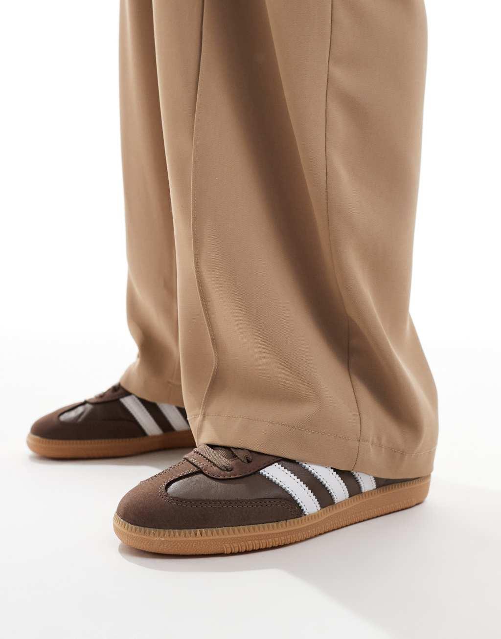 adidas Originals Samba OG sneakers in brown and white Product Image