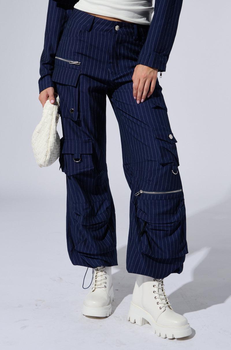 RAYE PINSTRIPE CARGO PANTS Product Image