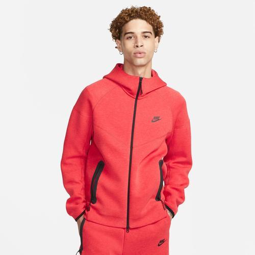 Nike Mens Nike Tech Fleece Full-Zip Hoodie - Mens Red/Black Product Image