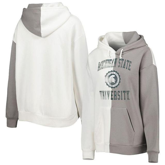 Womens Gameday Couture Gray Distressed Michigan State Spartans Split Pullover Hoodie - Gray Product Image