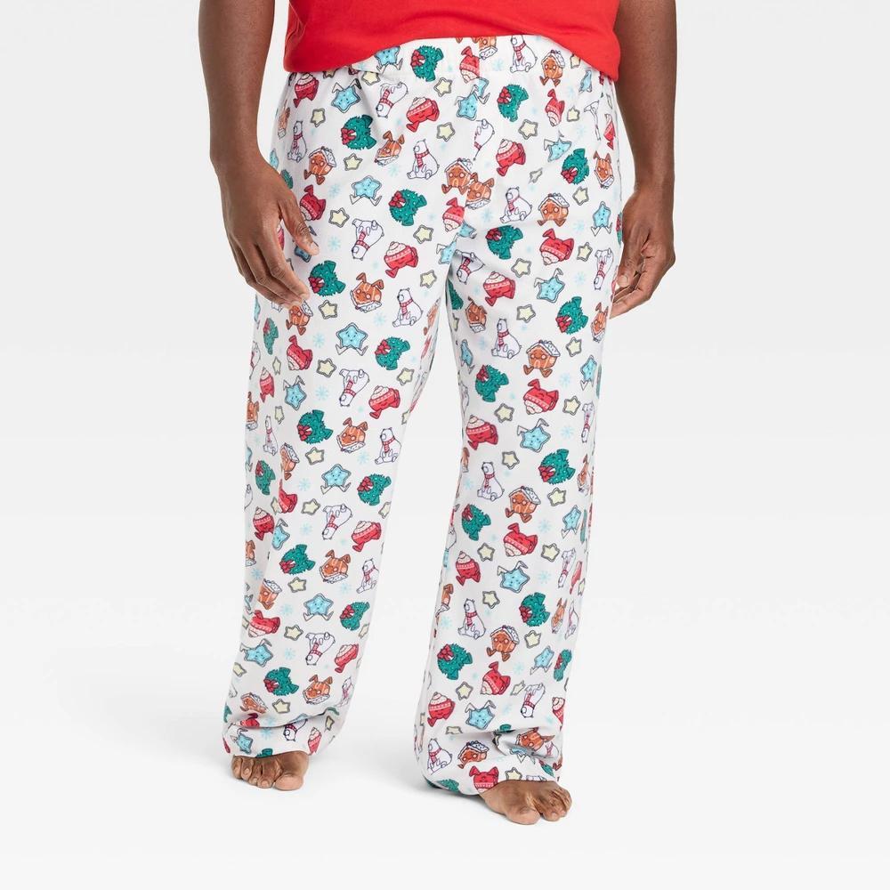 Mens Big & Tall Holiday Treats Print Microfleece Holiday Matching Family Pajama Pants - Wondershop White XLT Product Image