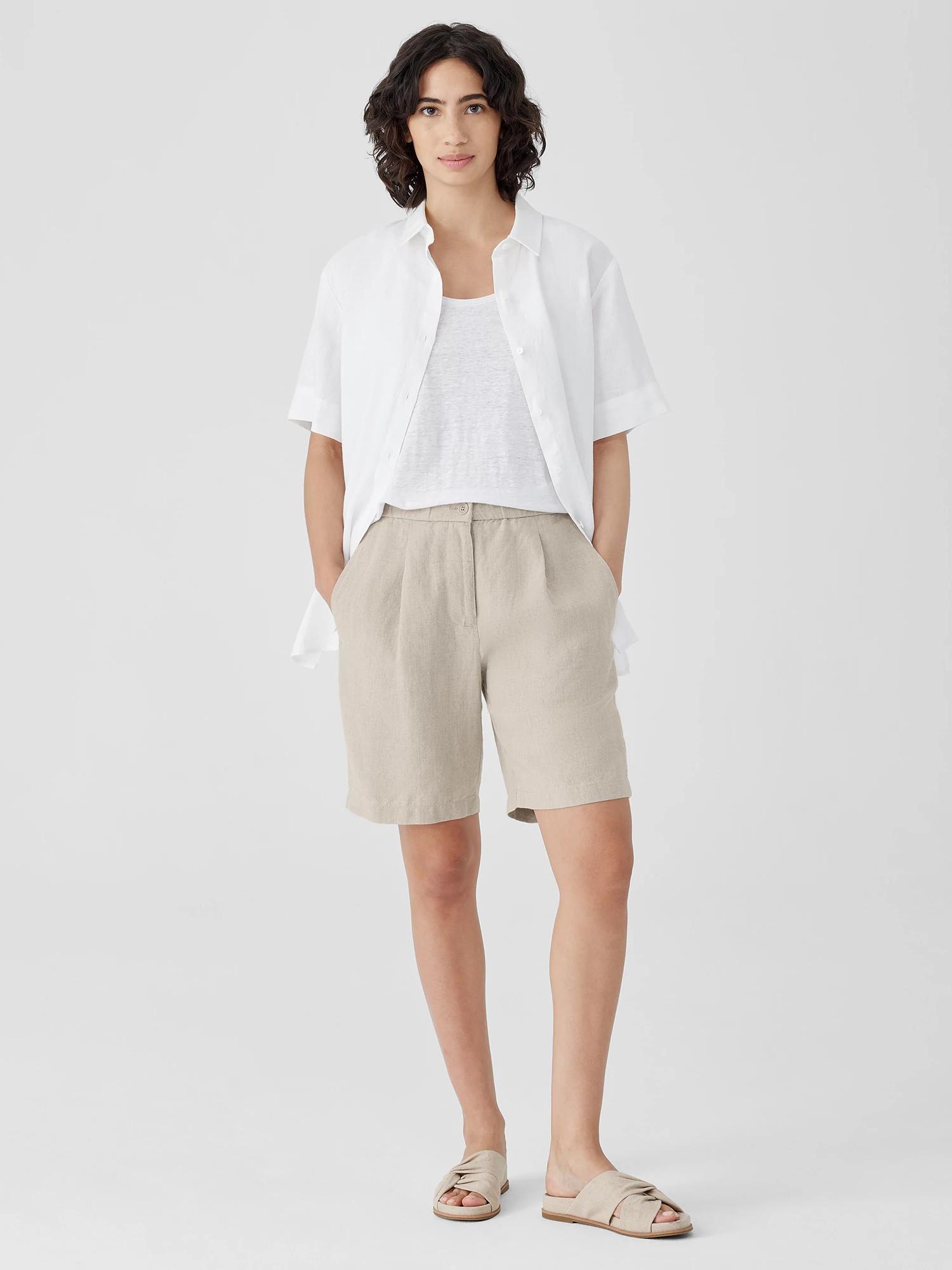 EILEEN FISHER Organic Linen Shortsfemale Product Image