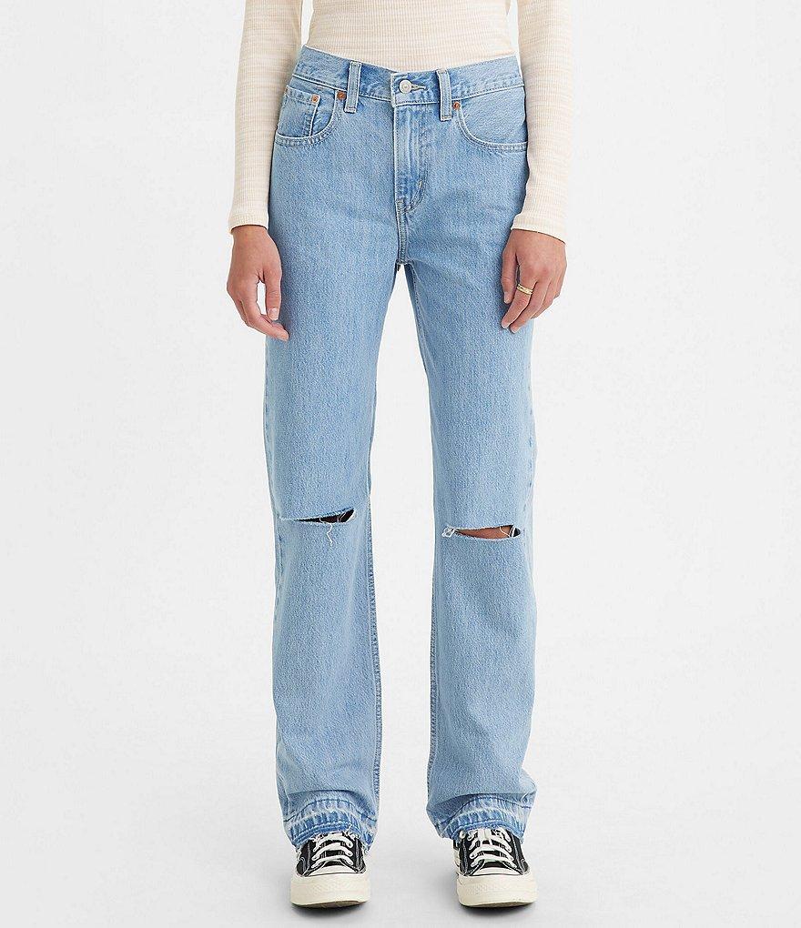 Levi's® Low Pro Mid Rise Destructed Straight Jeans Product Image