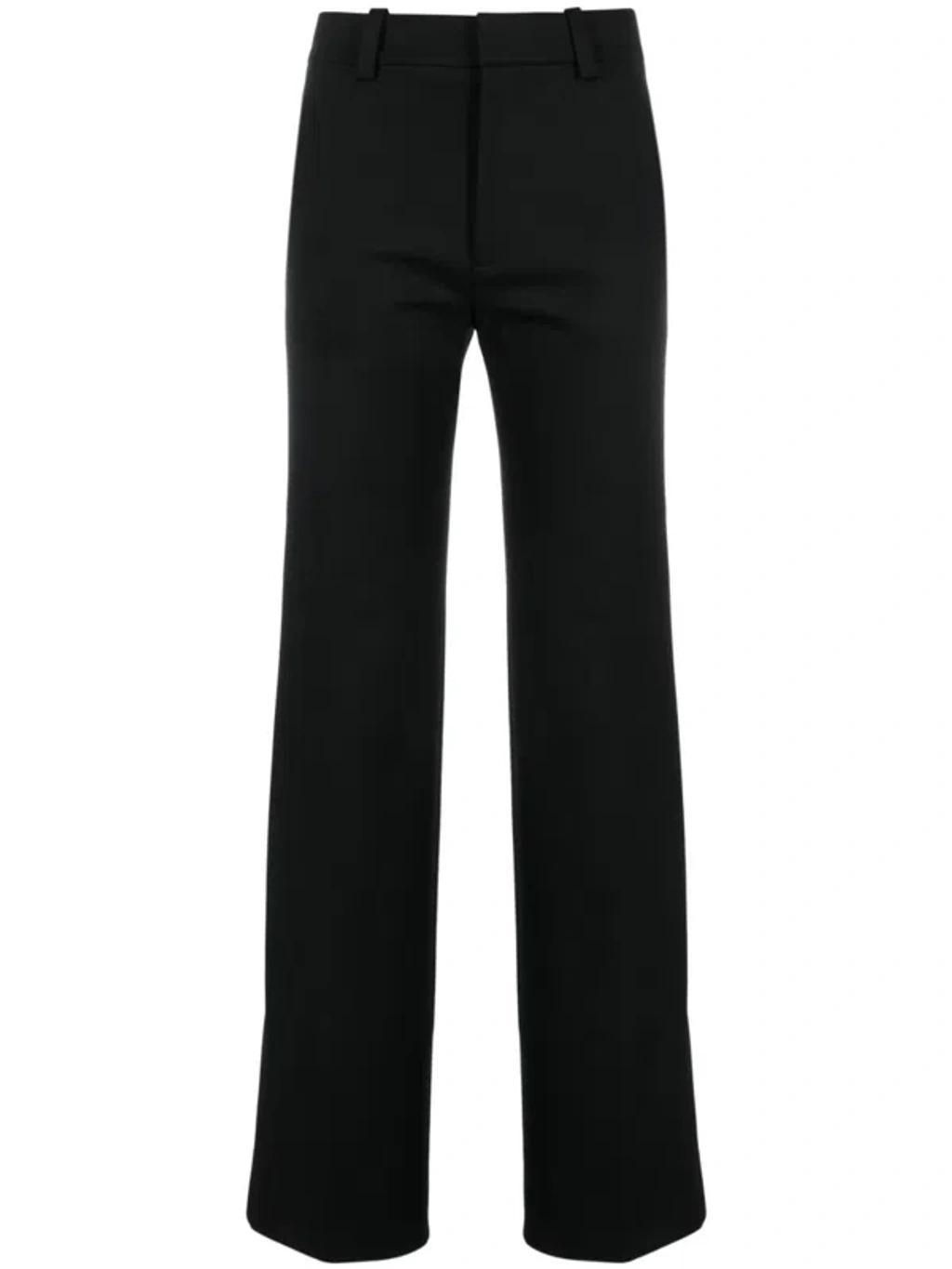 High-waist Cotton Trousers In Black Product Image