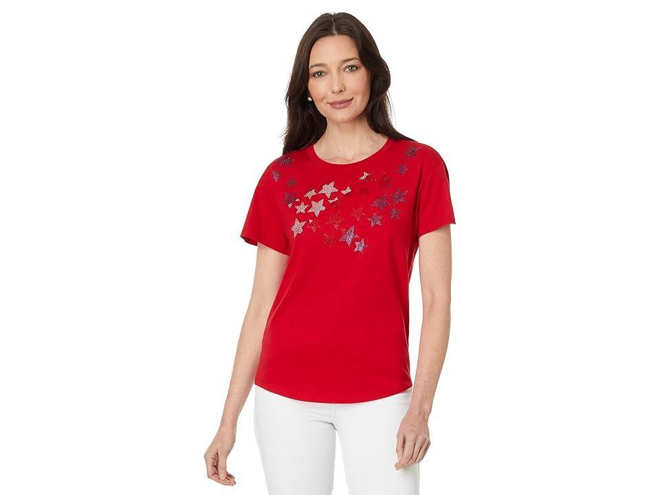 Women's Embellished-Star Short-Sleeve T-Shirt  Product Image