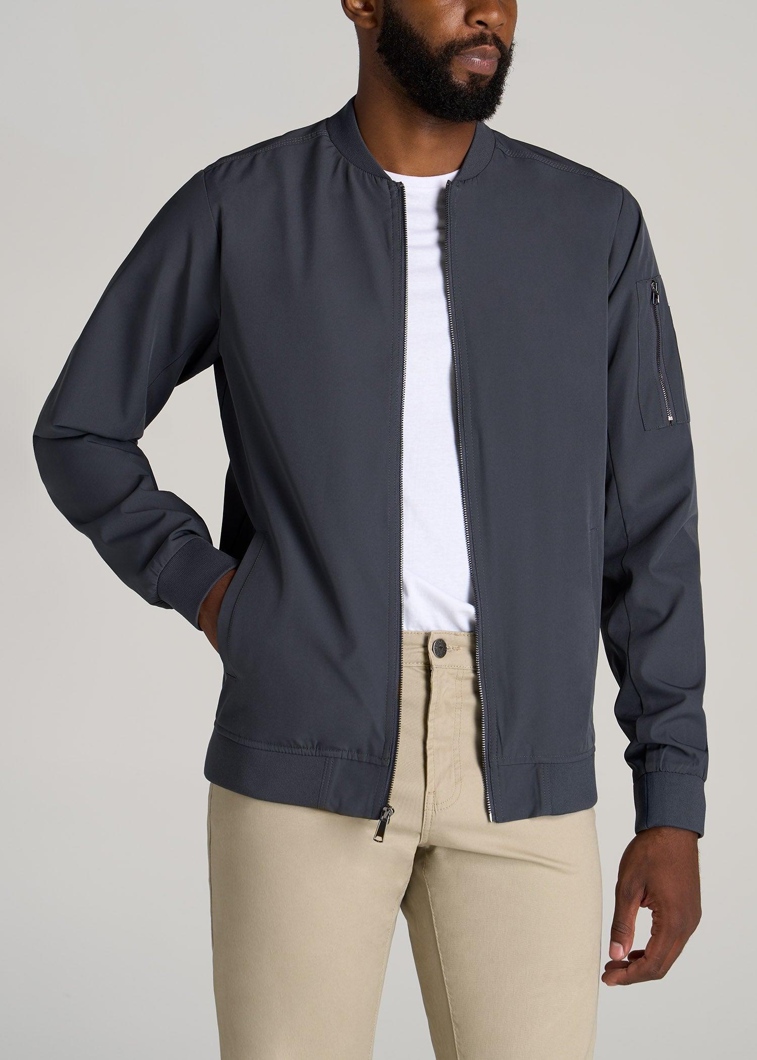 Bomber Jacket for Tall Men in Deep Slate Product Image