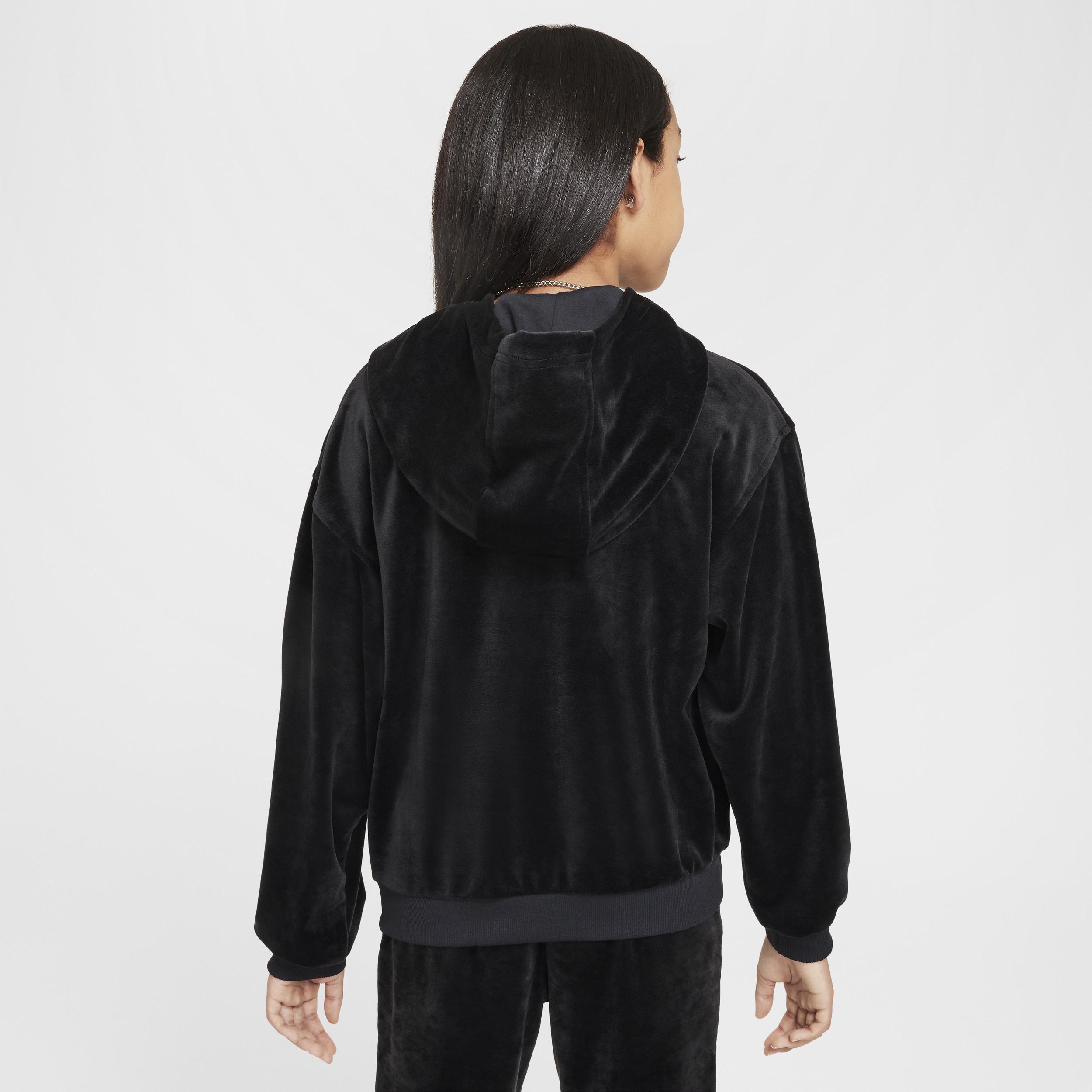 Girls Nike Sportswear Velour Pullover Hoodie Product Image