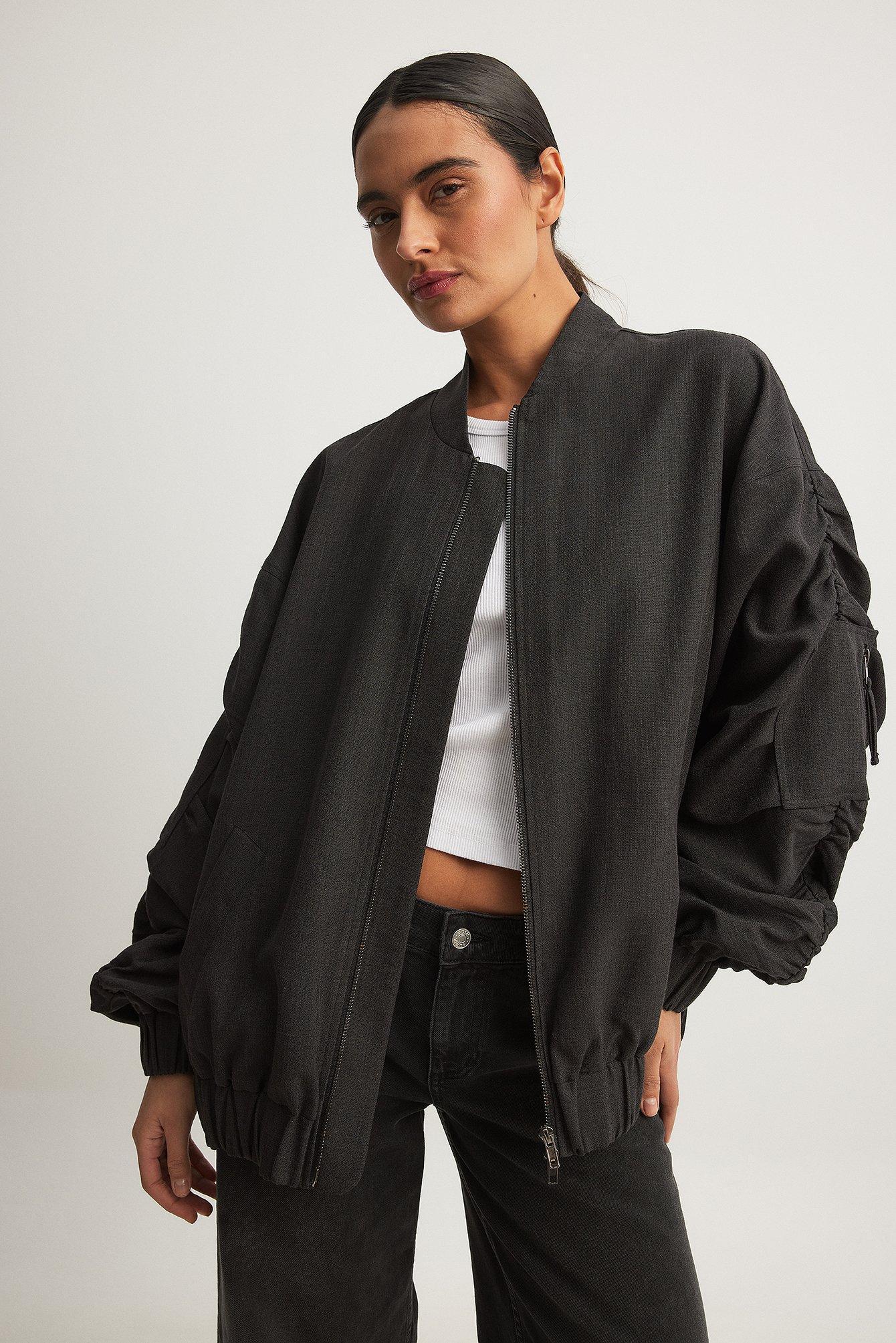 Oversized Volume Sleeve Bomber Jacket Product Image