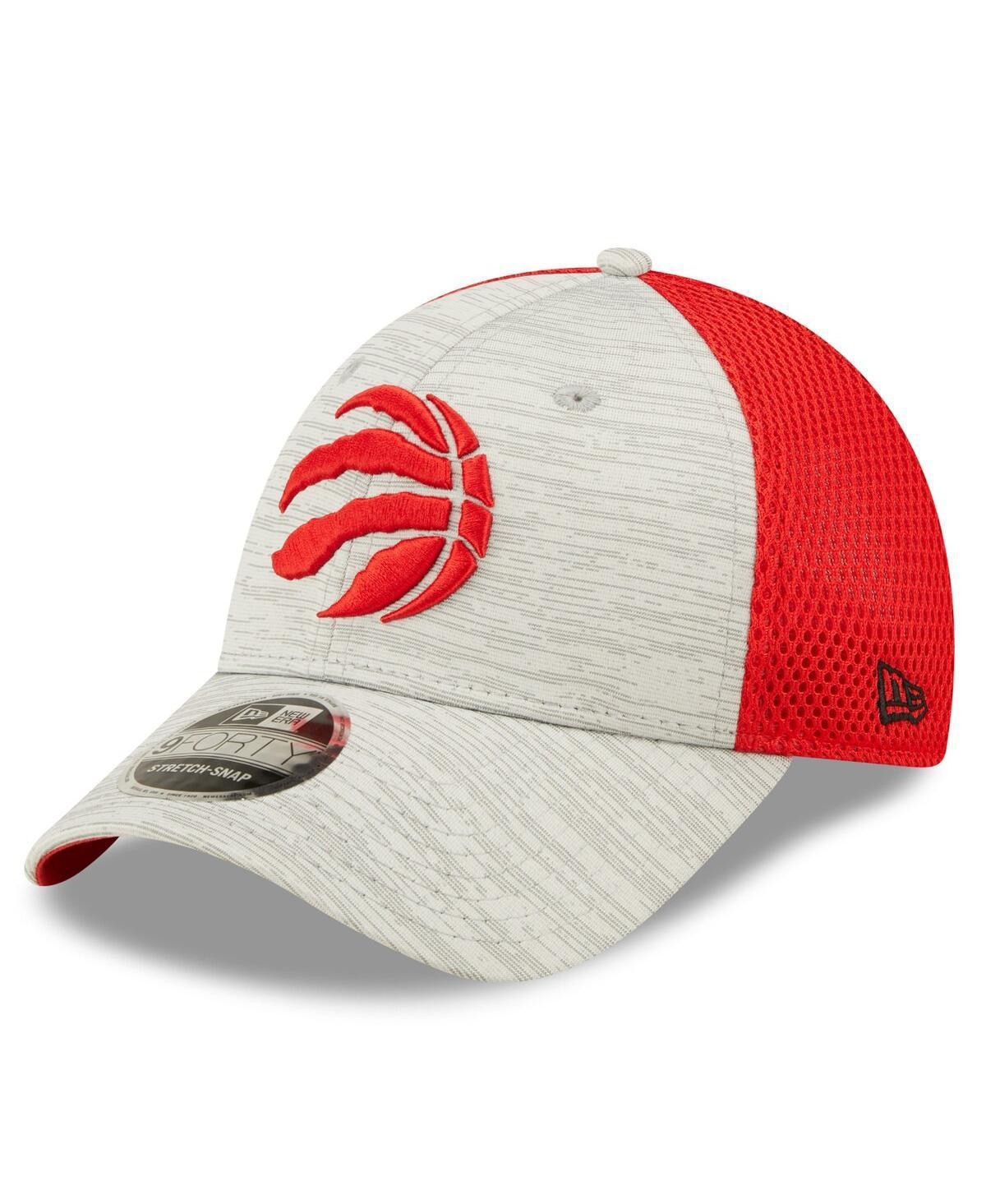 Mens New Era Gray/Red Toronto Raptors Active 9FORTY Snapback Hat Product Image