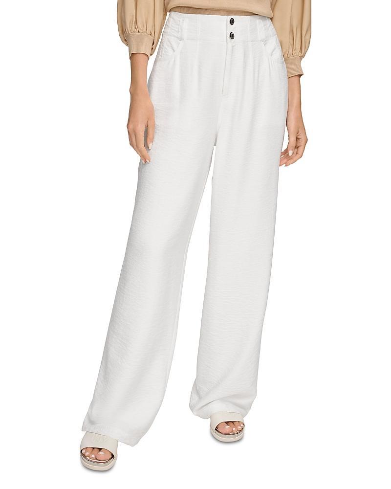 DKNY Crinkle High Waist Wide Leg Pants Product Image