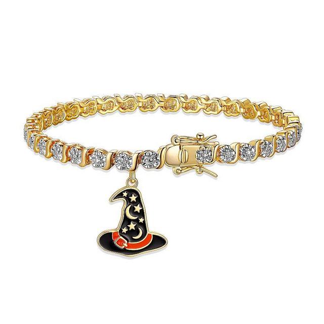 Sarafina Diamond Accent Witch Hat Charm Bracelet, Womens Gold Tone Product Image