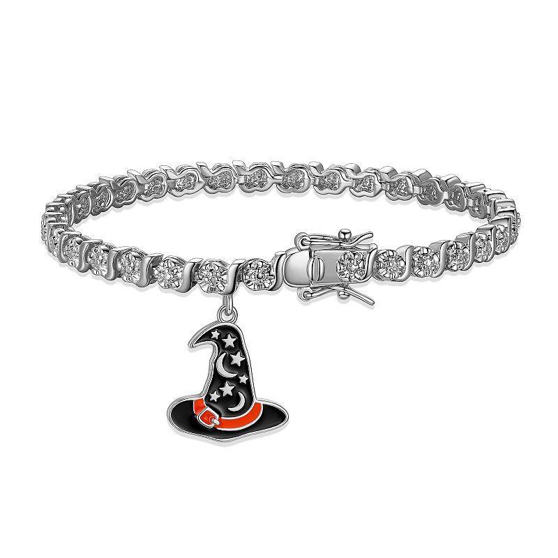 Sarafina Diamond Accent Witch Hat Charm Bracelet, Womens Silver Tone Product Image