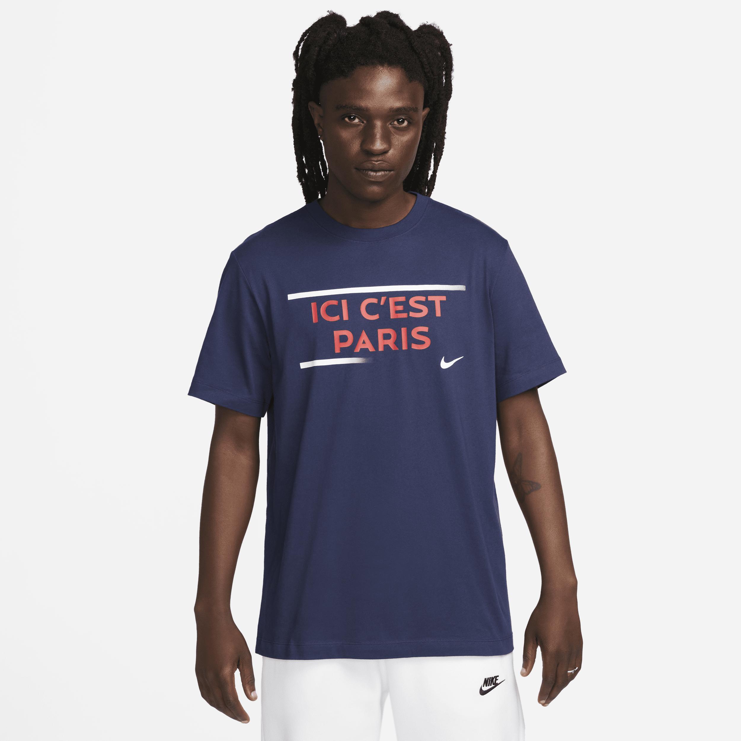 Mens Nike Navy Paris Saint-Germain Verbiage T-Shirt Psg Blue Product Image