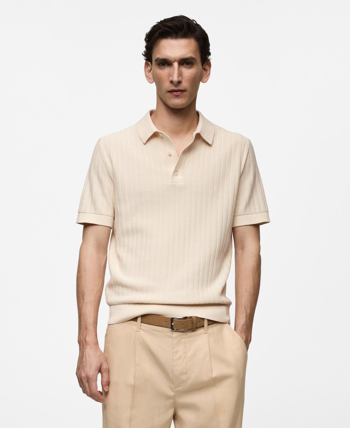 Mango Mens Cotton Micro-Structure Polo Shirt Product Image