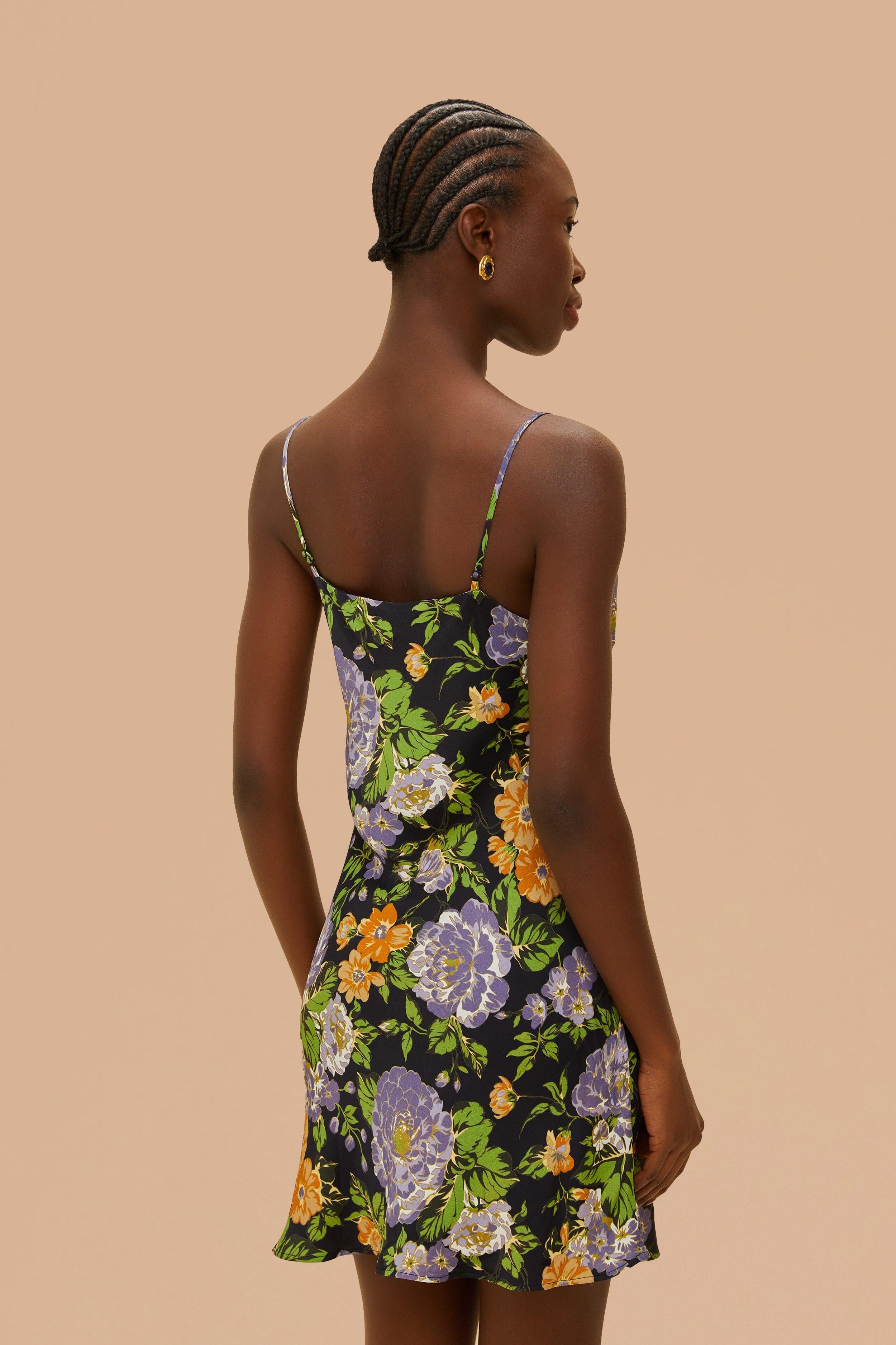 Capri Floral Black Sleveless Mini Dress Product Image