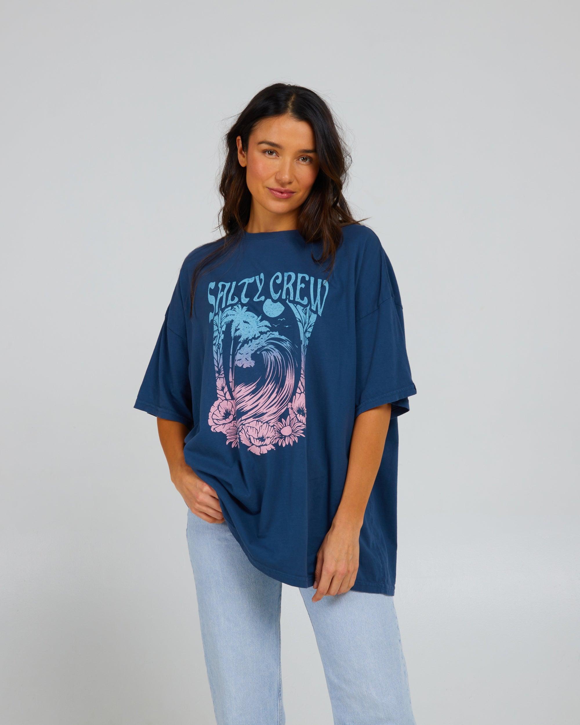 Big Wave Cover Up Tee - Denim Female Product Image