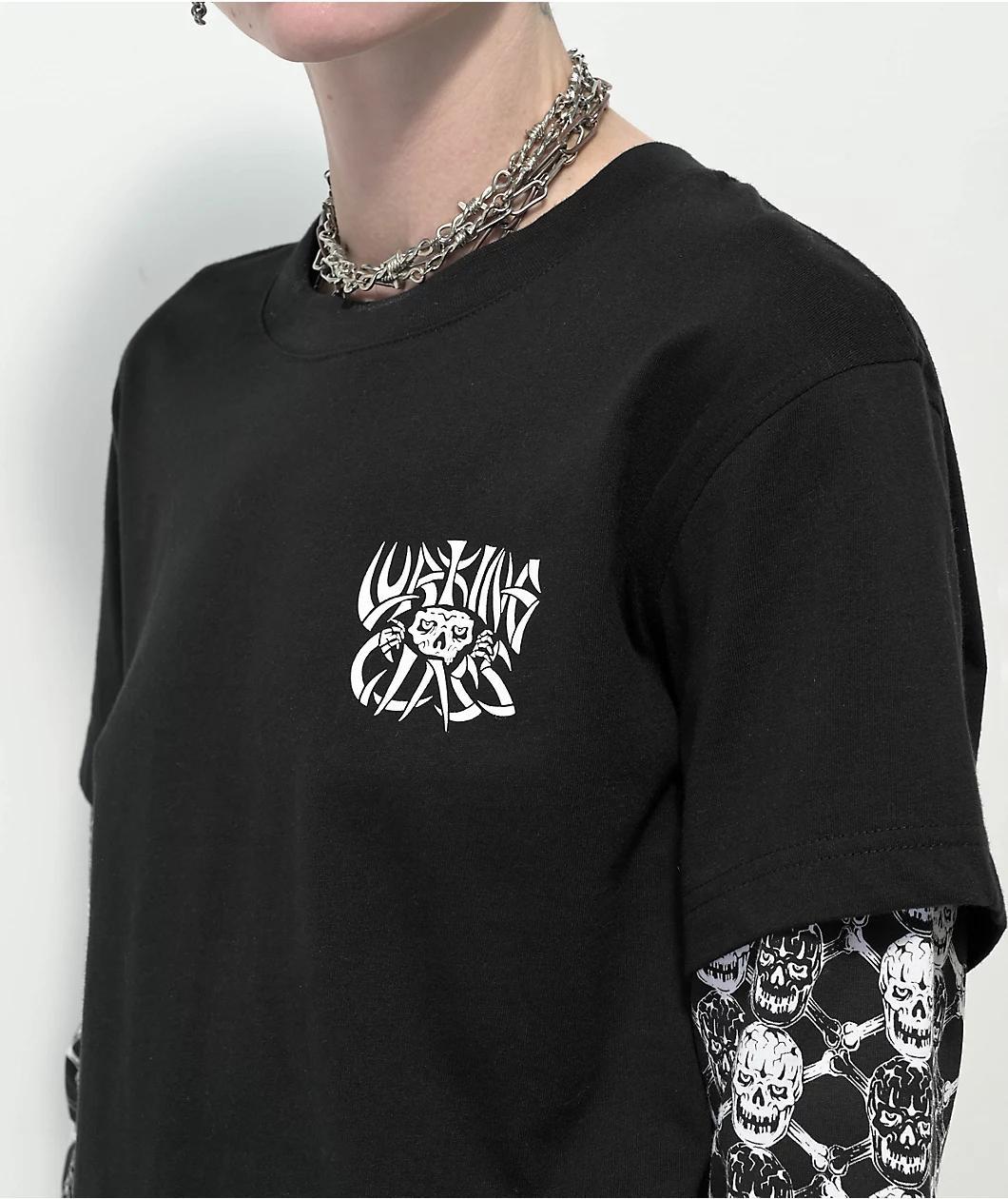 Lurking Class by Sketchy Tank Bones Black 2fer Long Sleeve T-Shirt Product Image