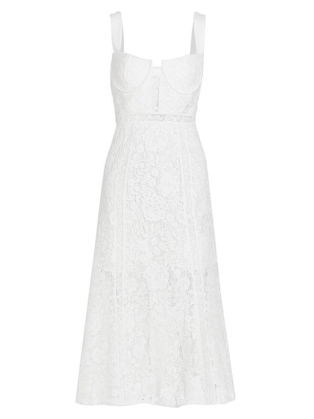 Womens Cord Lace Flared Midi-Dress Product Image