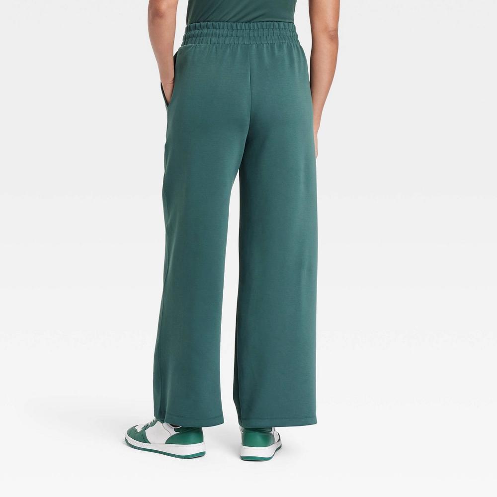 Women's Airy Sleek High-Rise Wide Leg Sweatpants - All In Motion™ Dark Green XL Product Image