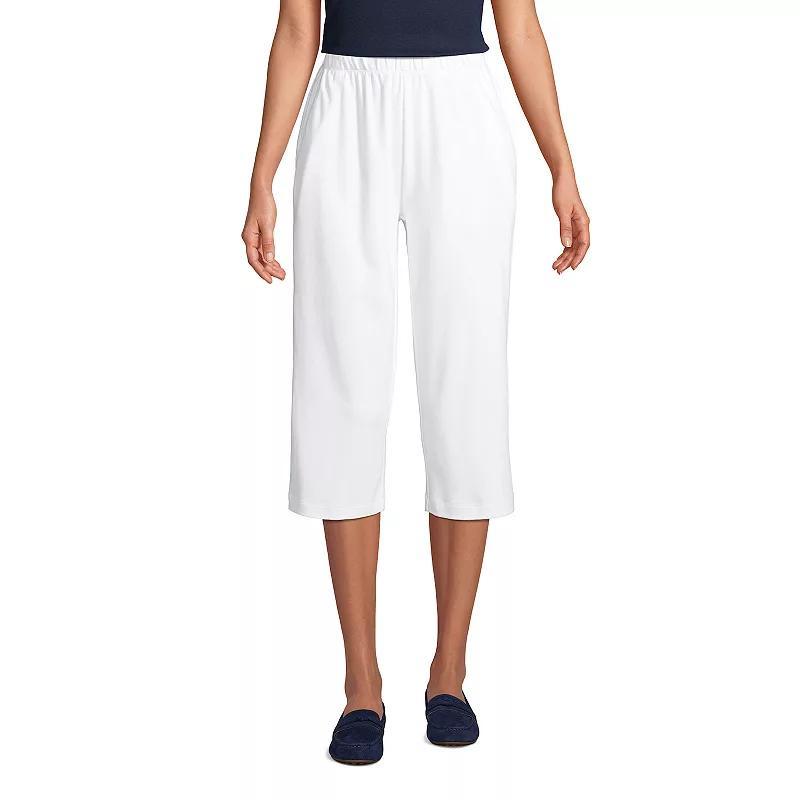 Womens Lands End Sport High Waist Pull-On Capri Pants Blue Product Image