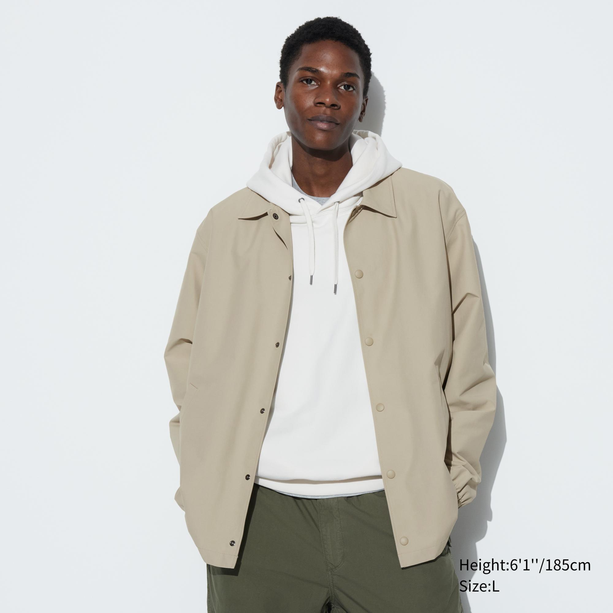 Mens Coach Jacket with Water-Repellent Beige XS UNIQLO US Product Image