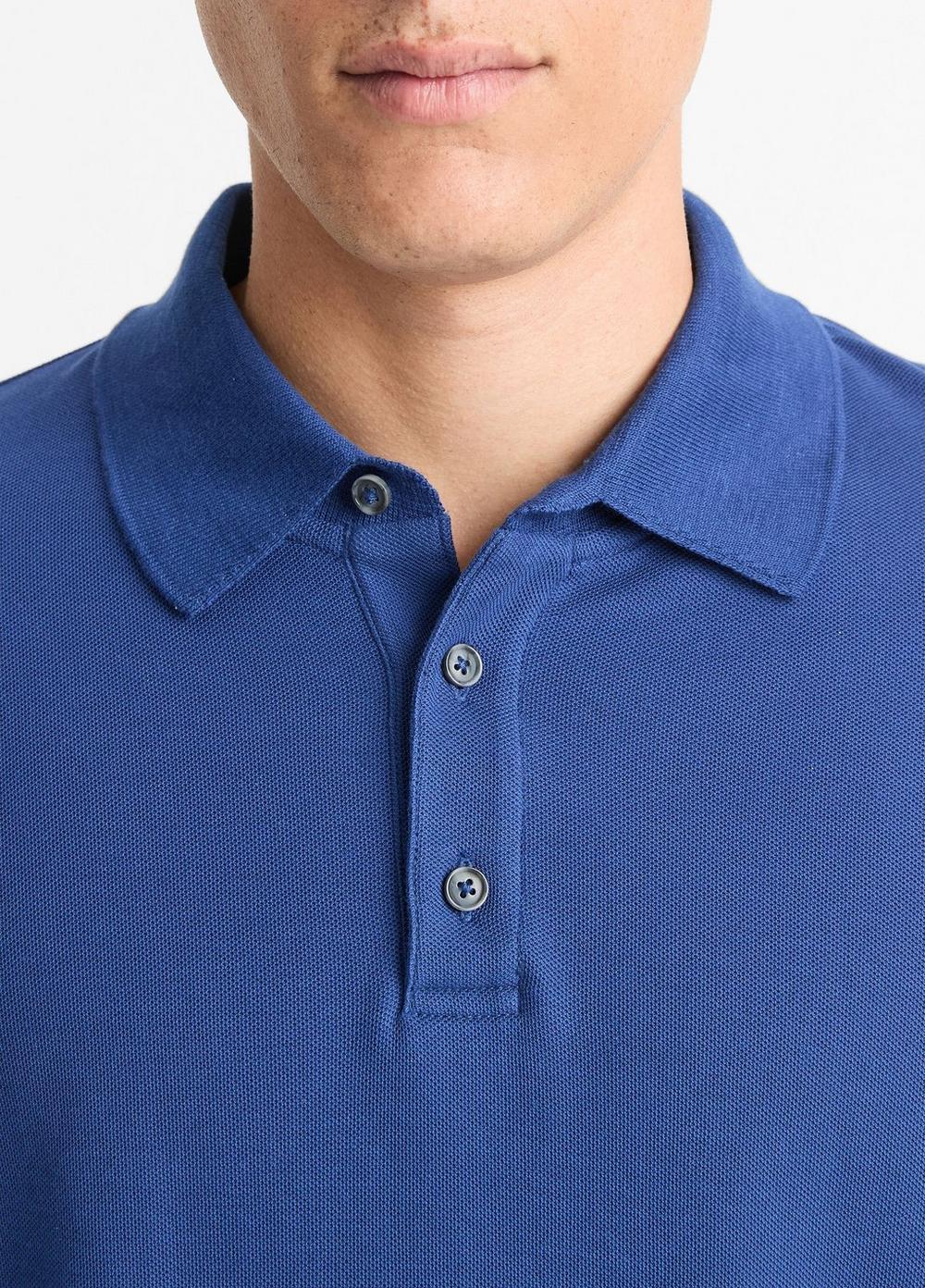 Pima Cotton Piqué Long-Sleeve Polo Shirt Product Image