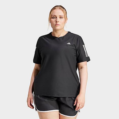 adidas Own The Run Tee (Plus Size) Black 4X Womens Product Image