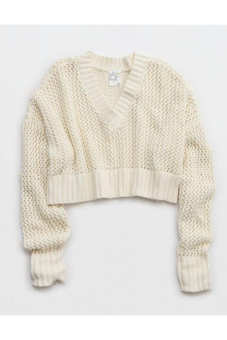 OFFLINE By Aerie Crochet V Neck Sweater Women's product image