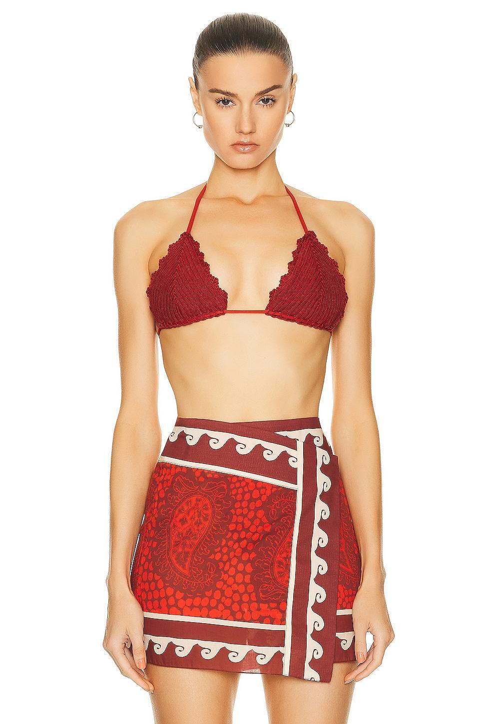 Johanna Ortiz Wine Upepo Bikini Top Wine. (also in L, S). Product Image