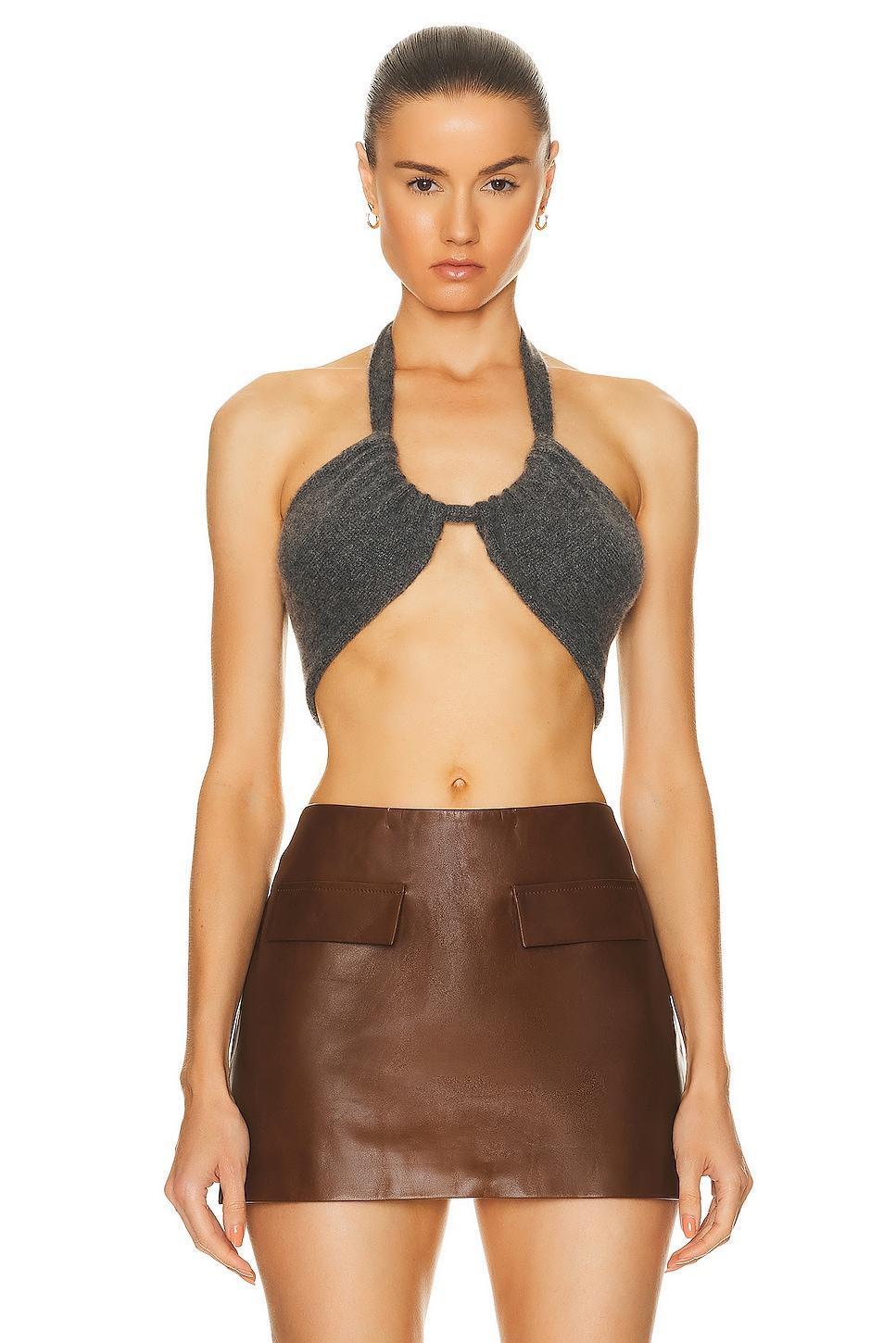 Zeynep Arcay Cashmere Bustier Top in Grey product image