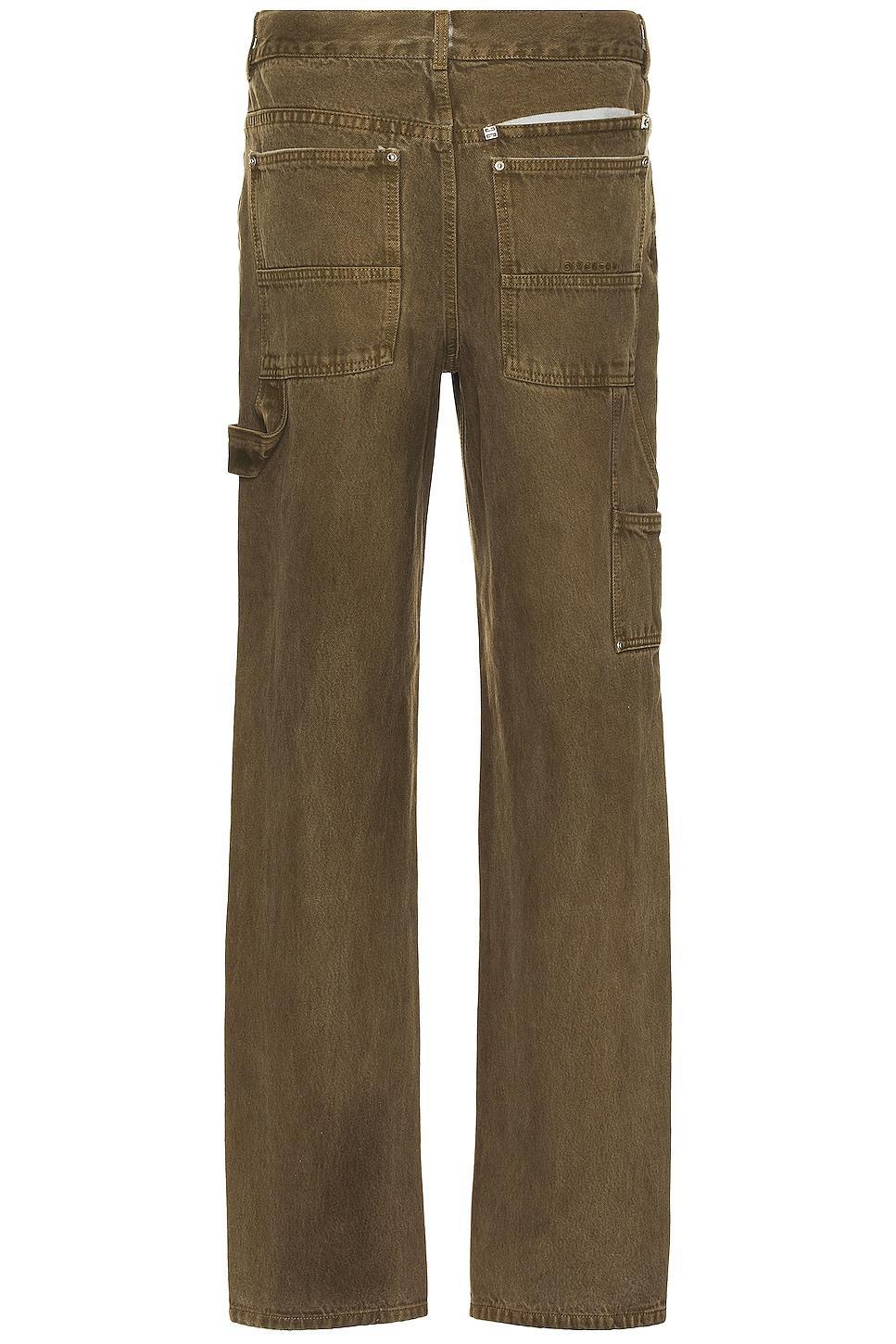 Givenchy Denim Carpenter Jean in Black & Khaki - Brown. Size 34 (also in 32). Product Image