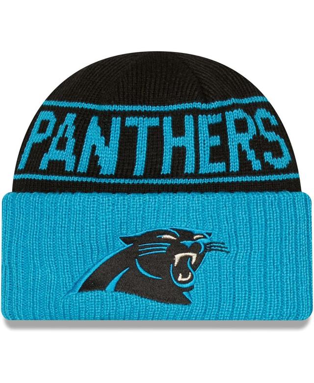 Mens New Era /Blue Carolina Panthers Reversible Cuffed Knit Hat Product Image