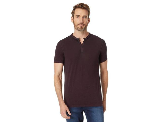 John Varvatos Duke Short Sleeve Henley K4463Z2 (Bordeaux) Men's T Shirt Product Image