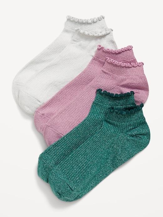 Ruffle Ankle Quarter Crew Sock 3-Pack Product Image