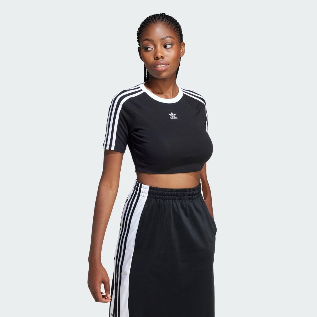 adidas 3-Stripes Baby Tee White L Womens Product Image