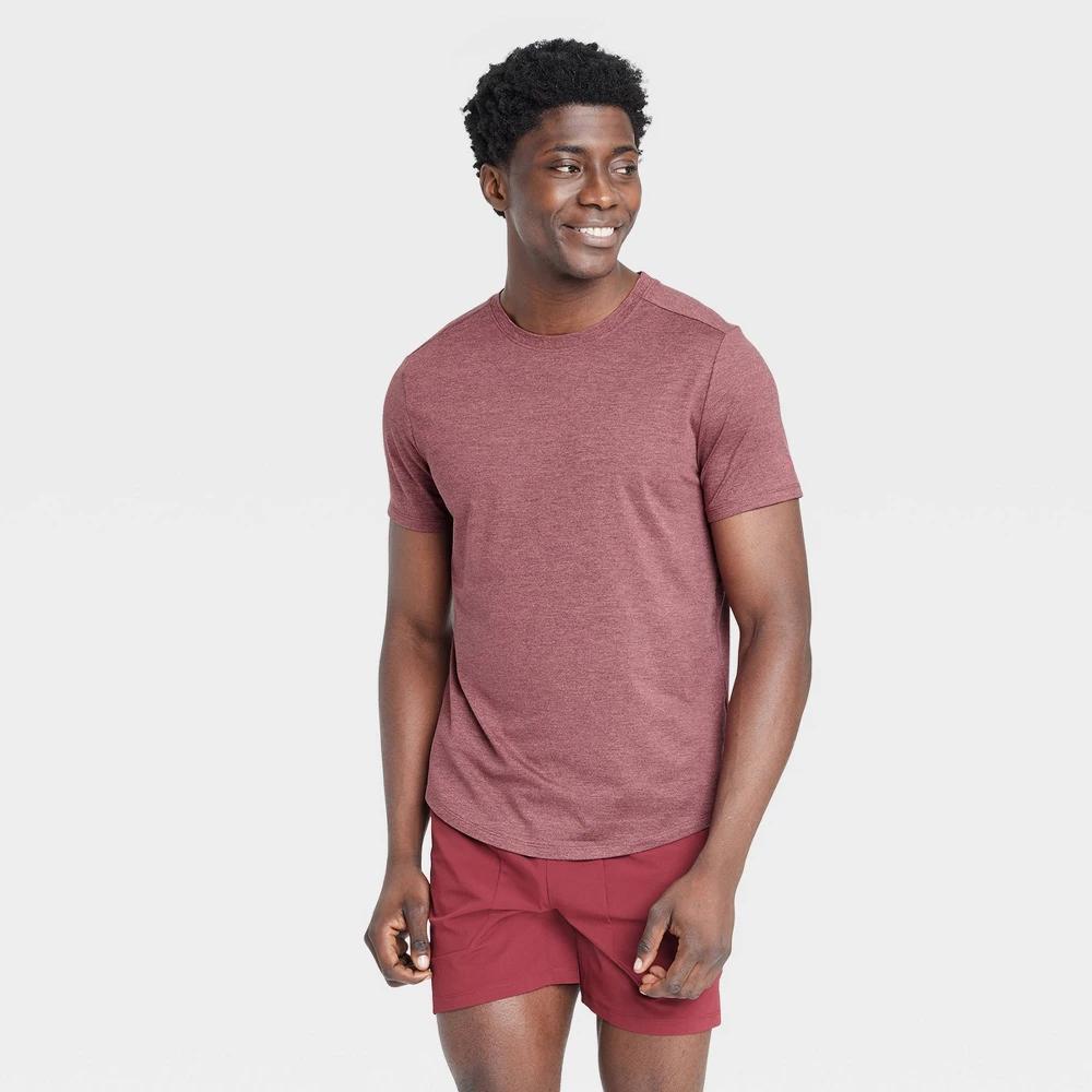 Mens Short Sleeve Soft Stretch T-Shirt - All In Motion Berry Red M Product Image