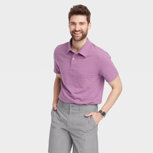 Mens Big & Tall Standard Fit Short Sleeve Collared Polo Shirt - Goodfellow & Co Purple XXLT Product Image