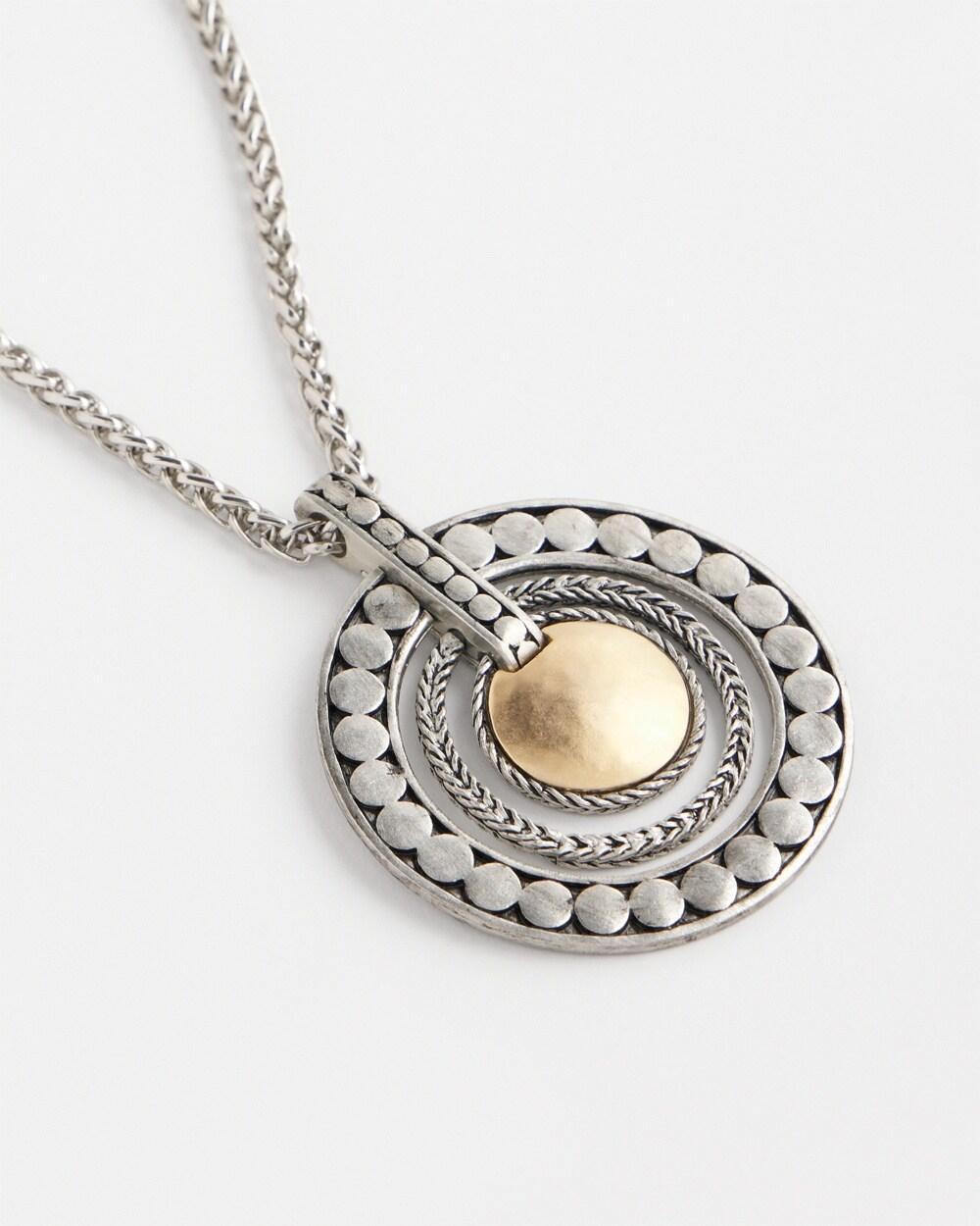 Mixed Metal Circle Pendant Necklace Product Image