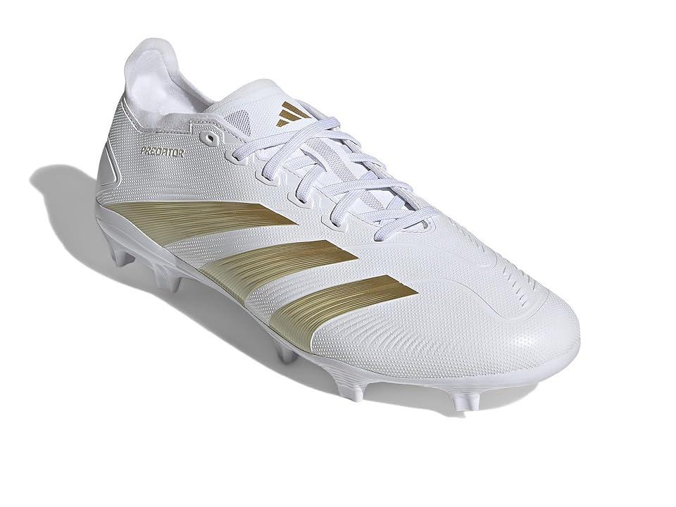 adidas Predator League Football Boots Firm Ground (White Metallic/Sandy Beige Metallic) Men's Soccer Shoes Product Image