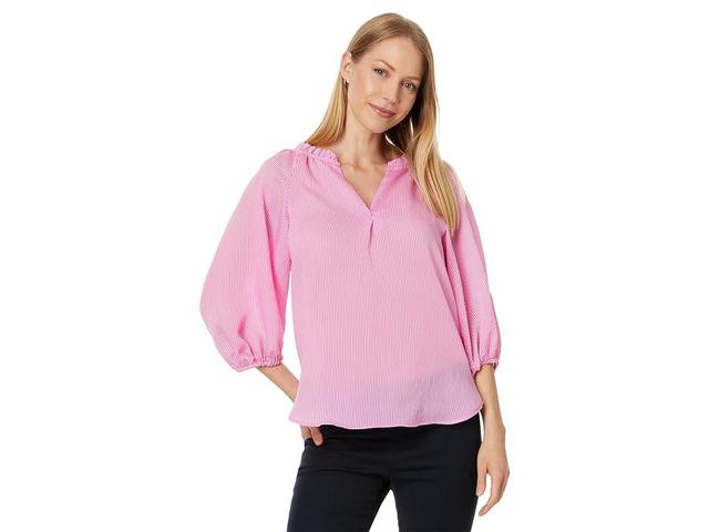 Vince Camuto Raglan Puff Sleeve Blouse W/ Ruffle Neck (Hot ) Women's Clothing Product Image