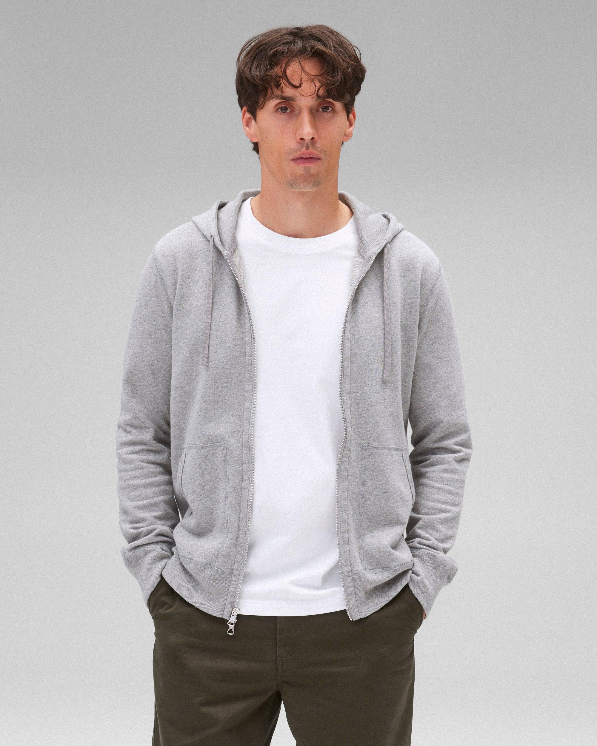 Lightweight Terry Slim Zip Hoodie Male Product Image